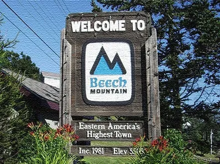 Welcome to Beech Mountain sign
