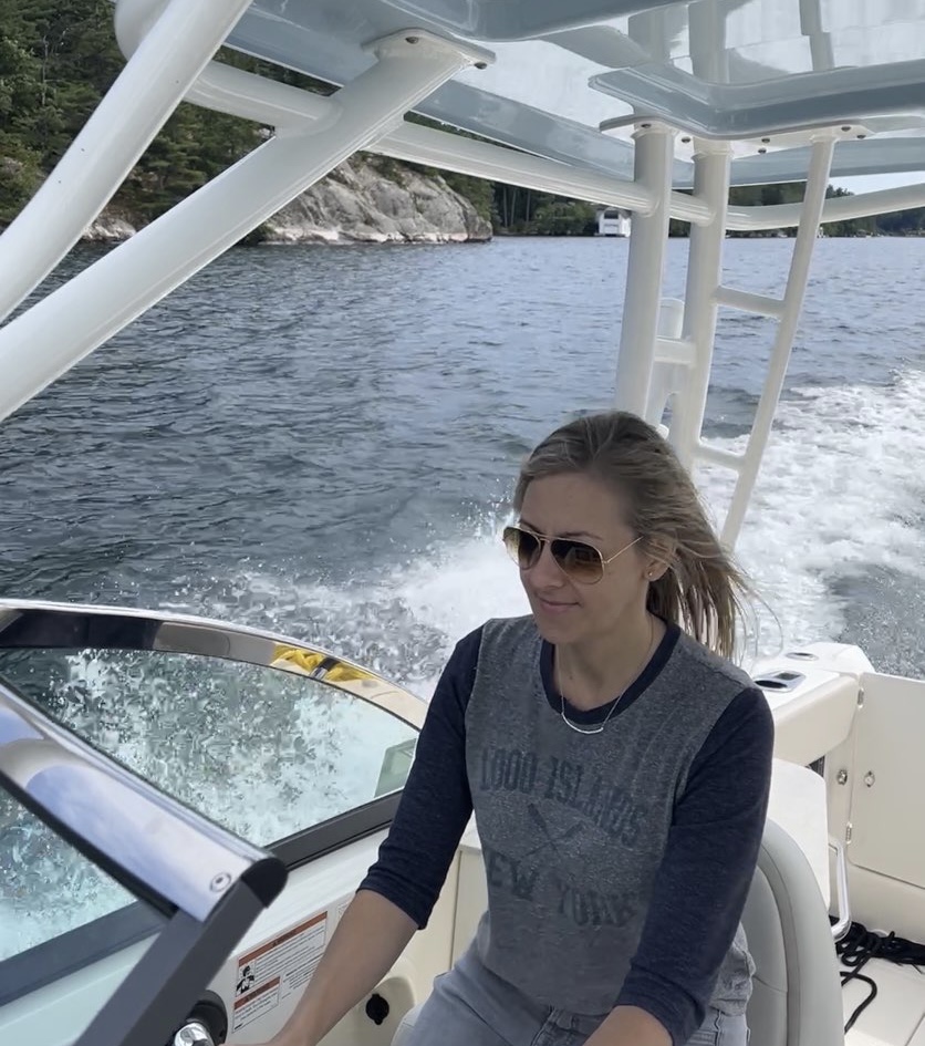 Tessa Wegert boating in the Thousand Islands