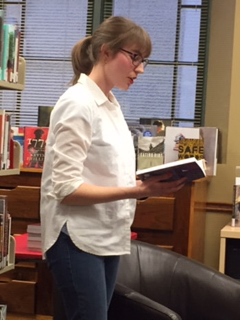 Vanessa presenting at Sleuth of Baker Street Bookstore