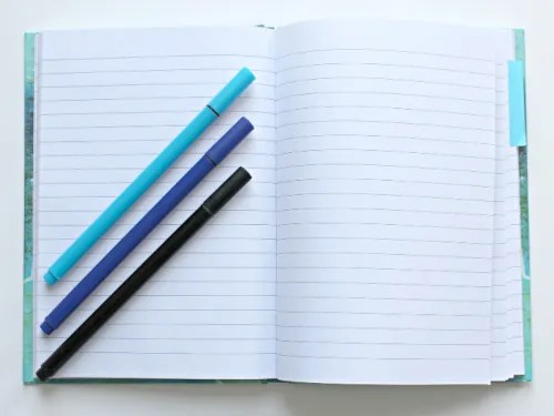 Notebook with pens
