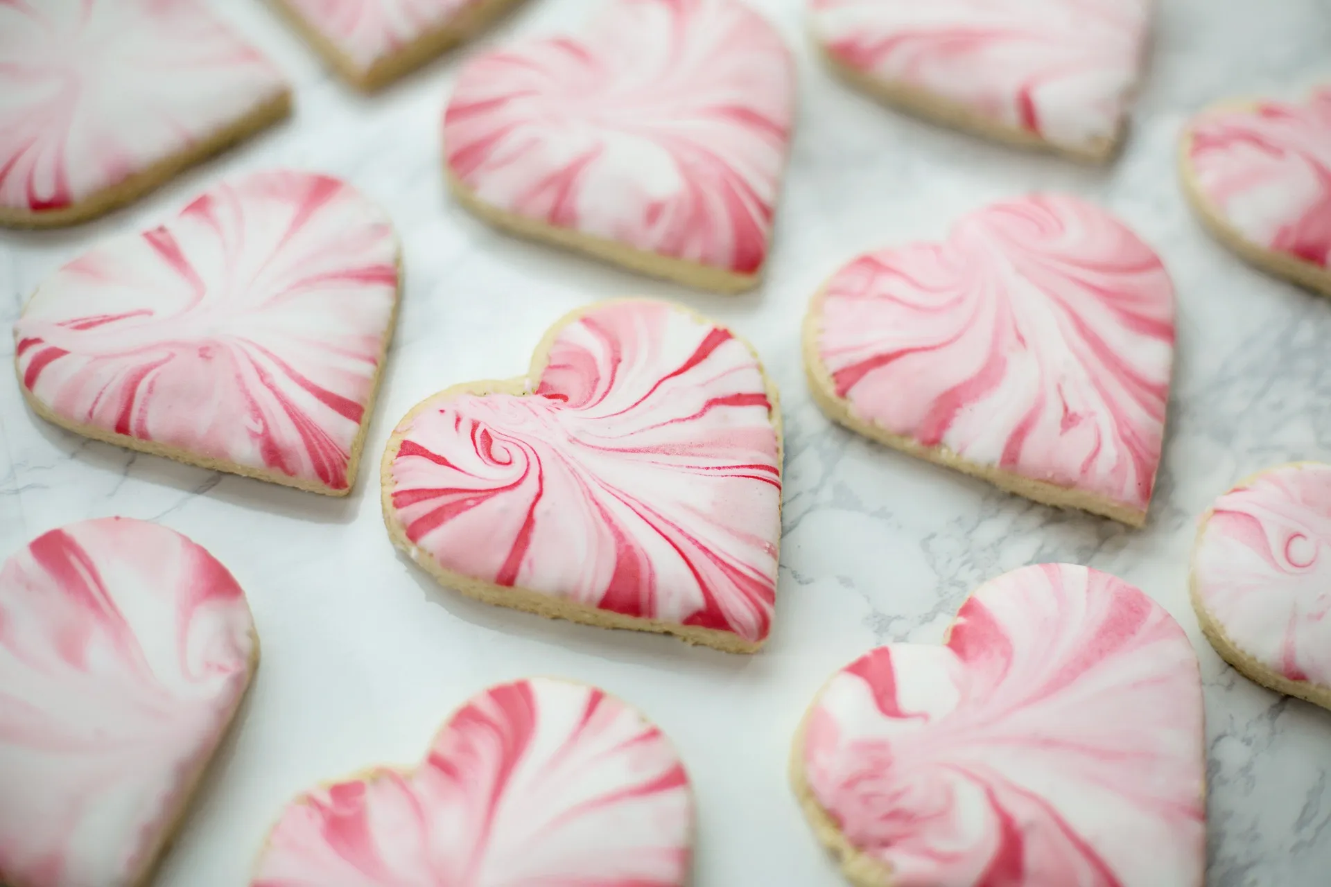 shortbread cookies with raspberry icing